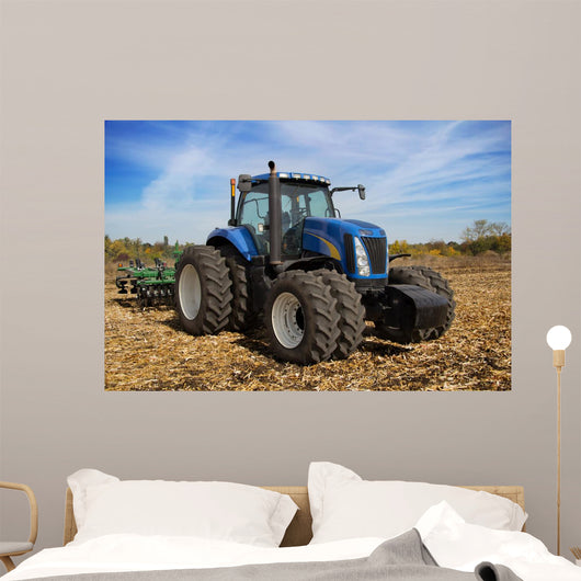 Modern Farm Tractor with Wall Decal