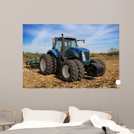 Modern Farm Tractor with Wall Decal
