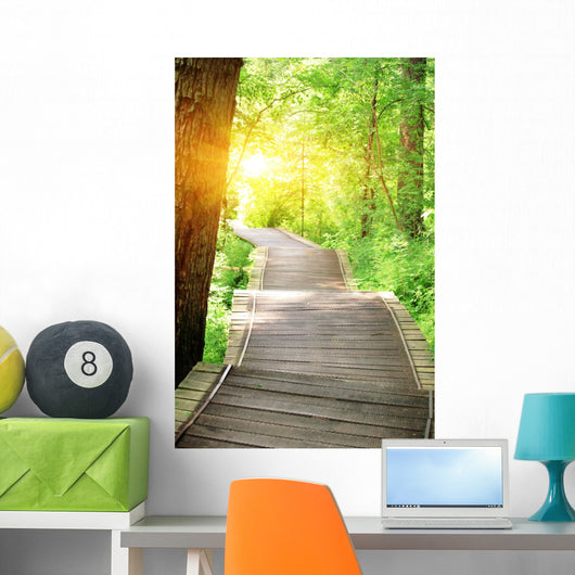 hiking trail on jiuzhaigou national park in china  Wall Mural