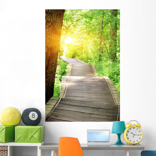 hiking trail on jiuzhaigou national park in china  Wall Mural