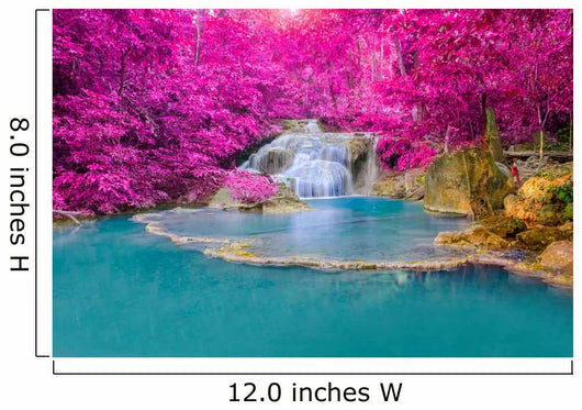 Waterfall in Deep forest at Erawan waterfall National Park, Wall Mural