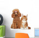 Poodle and Cat Wall Decal