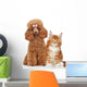 Poodle and Cat Wall Decal