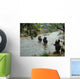 Crossing the river Wall Mural
