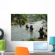 Crossing the river Wall Mural