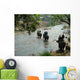 Crossing the river Wall Mural