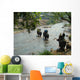 Crossing the river Wall Mural