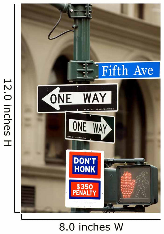 Fifth Avenue sign in pedestrian crossong, midtown Manhattan, NYC Wall Mural