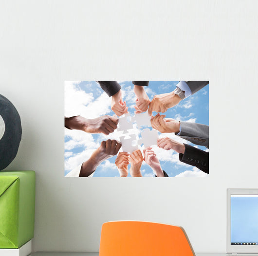 Multiethnic Business People Assembling Wall Decal