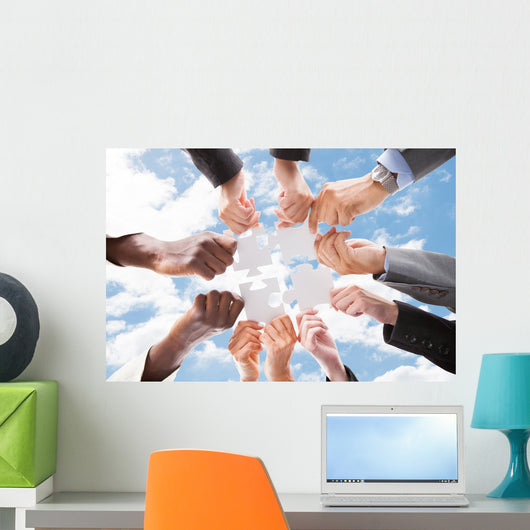 Multiethnic Business People Assembling Wall Decal