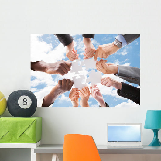 Multiethnic Business People Assembling Wall Decal