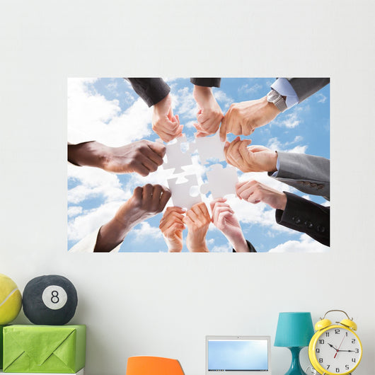 Multiethnic Business People Assembling Wall Decal