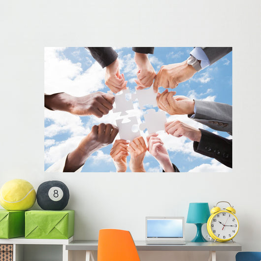 Multiethnic Business People Assembling Wall Decal