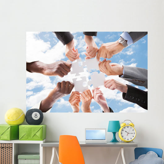Multiethnic Business People Assembling Wall Decal