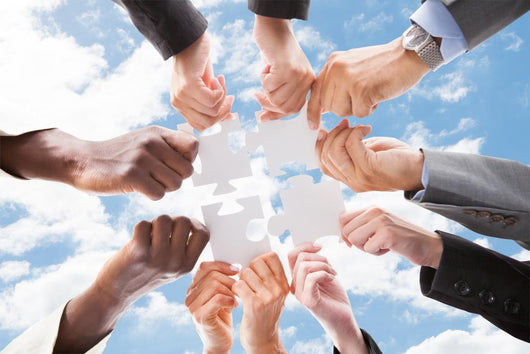 Multiethnic Business People Assembling Wall Decal