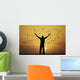 man looks flock of birds Wall Mural