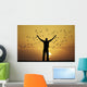 man looks flock of birds Wall Mural