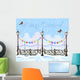Christmas vintage winter city with decorations Wall Mural