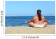 overweight woman meditation on beach Wall Mural