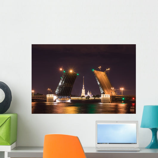 Open Drawbridge Night St Wall Decal