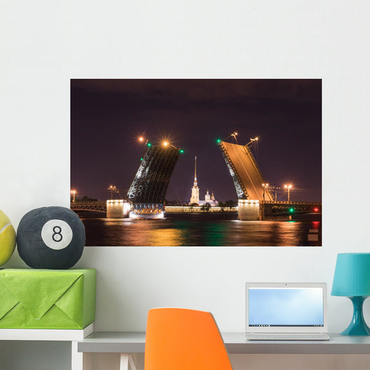 Open Drawbridge Night St Wall Decal