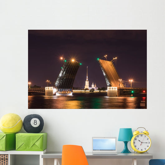 Open Drawbridge Night St Wall Decal