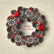 Card with Wreath Fir Wall Decal
