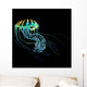 Yellow Blue Jellyfish Wall Mural
