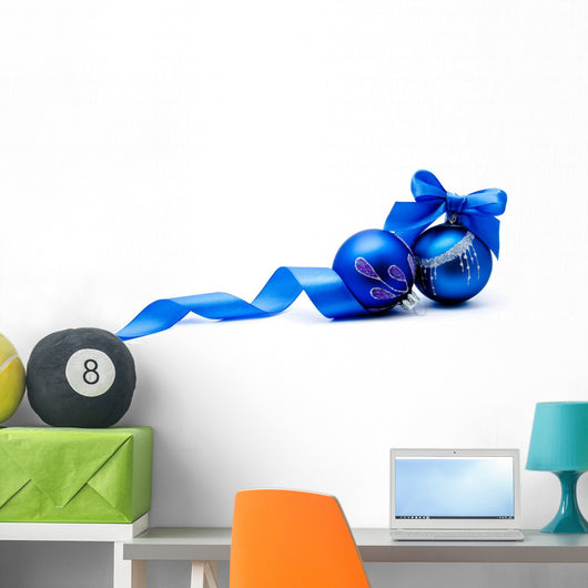 Two Blue Christmas Ball