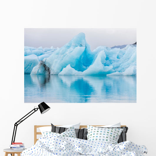 Detail view of iceberg in ice lagoon - Jokulsarlon, Iceland. Wall Mural
