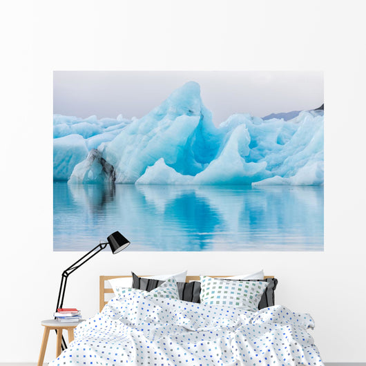 Detail view of iceberg in ice lagoon - Jokulsarlon, Iceland. Wall Mural