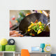 Chef cooking wok Wall Mural