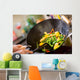 Chef cooking wok Wall Mural