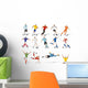 Soccer players kicking ball. Football players. Wall Decal