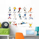 Soccer players kicking ball. Football players. Wall Decal