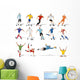 Soccer players kicking ball. Football players. Wall Decal