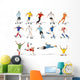 Soccer players kicking ball. Football players. Wall Decal