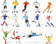 Soccer players kicking ball. Football players. Wall Decal