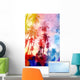 watercolor silhouettes of palm trees Wall Mural