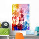 watercolor silhouettes of palm trees Wall Mural