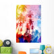 watercolor silhouettes of palm trees Wall Mural