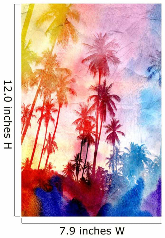 watercolor silhouettes of palm trees Wall Mural
