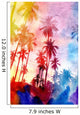 watercolor silhouettes of palm trees Wall Mural
