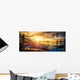 Panoramic view of Venice with gondolas at sunrise Wall Mural