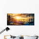 Panoramic view of Venice with gondolas at sunrise Wall Mural