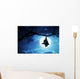 Creepy Halloween Bat Hangs Upside Down With Full Moon Wall Mural