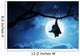 Creepy Halloween Bat Hangs Upside Down With Full Moon Wall Mural
