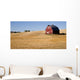 Red Farm Barn Cut Straw Just Harvested Wall Mural