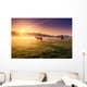 horses grazing on pasture Wall Mural