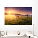 horses grazing on pasture Wall Mural